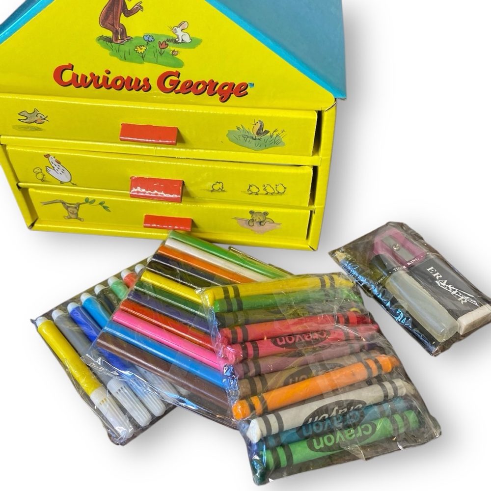 New Curious George 40 Piece Vintage y2k Art Set Kit - Picture 2 of 6